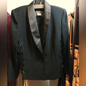 Ladies Black Padded Blazer Size 14 Petite